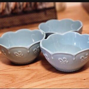 Set of Blue Floral Bowls
